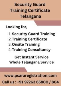 Security Guard Training Certificate in Telangana