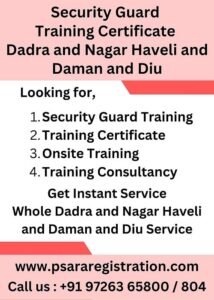 Security Guard Training Certificate in Dadra and Nagar Haveli and Daman and Diu UT