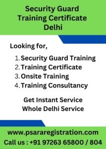 Security Guard Training Certificate in Delhi