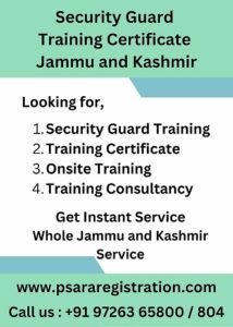 Security Guard Training Certificate in Jammu and Kashmir