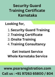 Security Guard Training Certificate in Karnataka