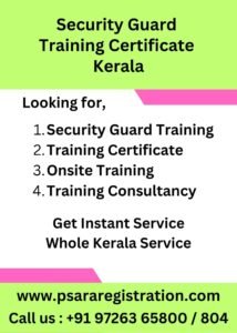 Security Guard Training Certificate in Kerala