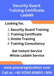 Security Guard Training Certificate in Ladakh