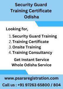 Security Guard Training Certificate in Odisha