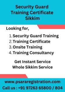 Security Guard Training Certificate in Sikkim