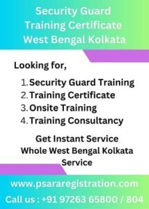 Security Guard Training Certificate in West Bengal Kolkata