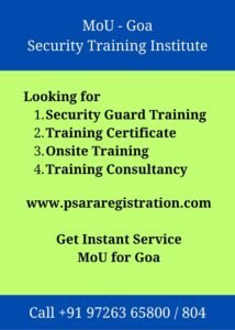 Security Training Institute MoU for Goa