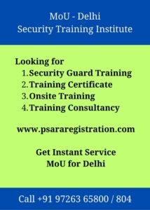 Training Institute MOU for Delhi PSARA