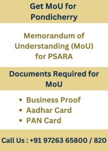 Training Institute MOU for Pondicherry PSARA