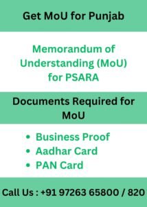 Training Institute MOU for Punjab PSARA